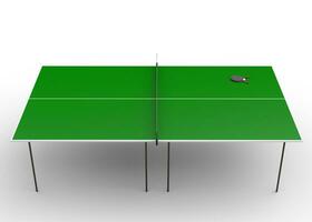 ping - pong tafel top visie - 3d geven - Aan wit achtergrond foto