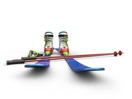 kleurrijk ski uitrusting - voorkant visie detailopname schot foto