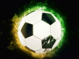 voetbal bal - geel en groen abstract achtergrond foto