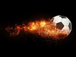 voetbal in brand foto