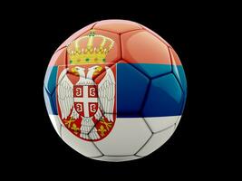 voetbal bal met Servisch vlag foto