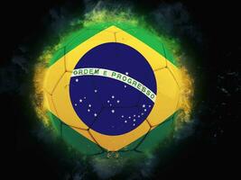 Amerikaans voetbal bal - Brazilië vlag foto
