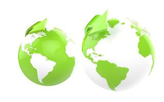 twee eco groen bollen foto