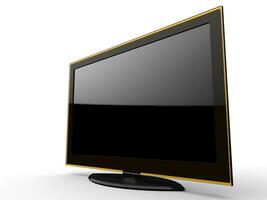 modern elegant TV scherm met oranje rand foto