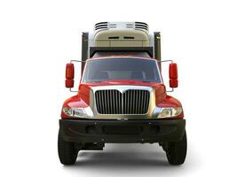rood koelkast vrachtauto - voorkant visie foto