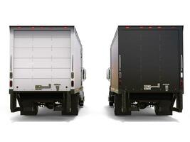 zwart en wit koelkast vrachtwagens - kant door kant - terug visie foto