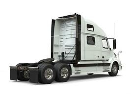 eenvoudig wit modern semi aanhangwagen vrachtauto - terug visie foto