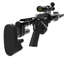 modern zwart scherpschutter geweer- - detailopname schot - terug visie foto