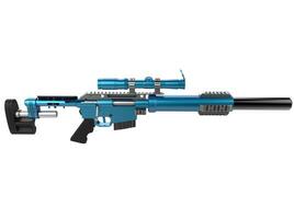 metalen lucht blauw modern scherpschutter geweer- - top naar beneden visie foto