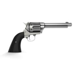 zilver revolver met zwart grip foto