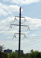 elektrisch lijn, elektriciteit draden, hoog Spanning lijnen foto