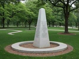 een monument in een park. ai gegenereerd foto