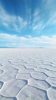 een ongerept wit zand strand onder een Doorzichtig blauw lucht ai gegenereerd foto