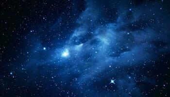 een adembenemend sterrenhemel nacht lucht met piekerig wolken toevoegen een tintje van mysterie ai gegenereerd foto