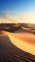 een woestijn landschap met zand duinen ai gegenereerd foto