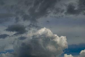 fotografie Aan thema wit bewolkt lucht in onduidelijk lang horizon foto