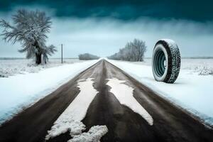 winter band Aan ijs. neurale netwerk ai gegenereerd foto