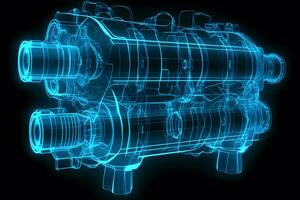 motor visualisatie digitaal. neurale netwerk ai gegenereerd foto