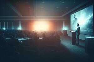 bedrijf conferentie fase. neurale netwerk ai gegenereerd foto