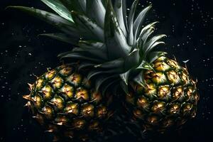 hawaiiaans ananas achtergrond. neurale netwerk ai gegenereerd foto