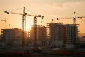 gebouw hoogbouw gebouwen in de post-sovjet ruimte. neurale netwerk ai gegenereerd foto