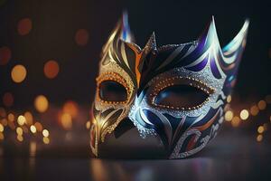 luxe maskerade Venetiaanse carnaval masker, vrouw theatraal. neurale netwerk ai gegenereerd foto