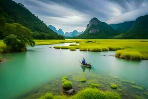 de li rivier- in China. ai-gegenereerd foto