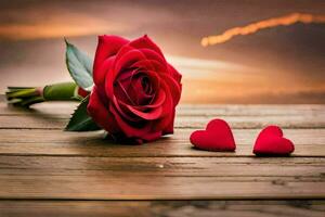 de rood roos is de symbool van liefde en romantiek. ai-gegenereerd foto