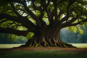de boom van leven, door persoon. ai-gegenereerd foto