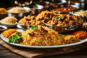 Indisch voedsel is een populair keuze voor veel mensen. ai-gegenereerd foto