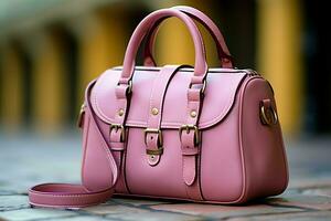 mooi elegantie en luxe mode Dames handtas of tas. een aantrekkingskracht vrouw leer hand- gemaakt zak concept door ai gegenereerd foto
