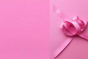 roze of Purper lint net zo borst kanker of epilepsie bewustzijn symbool en kopiëren ruimte. wereld kanker dag concept door ai gegenereerd foto