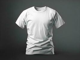 blanco wit t-shirt mockup ontwerp, ai gegenereerd. foto