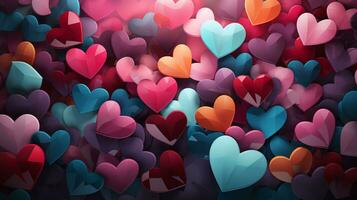 feestelijk liefde kleurrijk harten decoraties voor Valentijnsdag dag foto