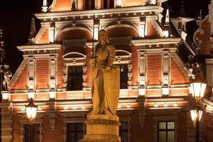 Riga hoofdstad van Letland oud stad mee-eters huis foto