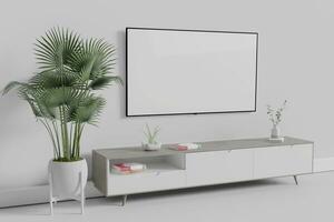 blanco slim TV mockup foto