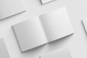 plein brochure tijdschrift 3d renderen wit blanco mockup foto