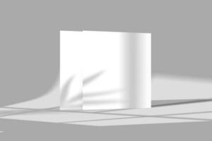 a4 a5 plein folder met schaduw bedekking 3d renderen wit blanco mockup foto