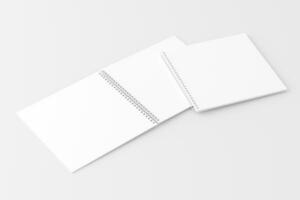plein spiraal notitieboekje 3d renderen wit blanco mockup foto