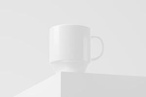 keramisch mok kop voor koffie thee wit blanco 3d renderen mockup foto