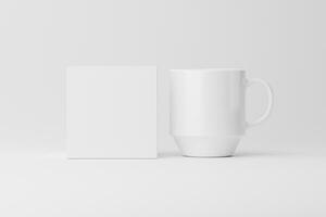 keramisch mok kop voor koffie thee wit blanco 3d renderen mockup foto