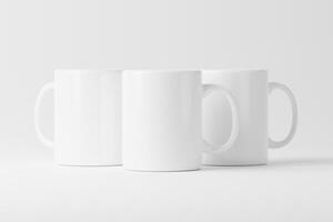 keramisch mok kop voor koffie thee wit blanco 3d renderen mockup foto