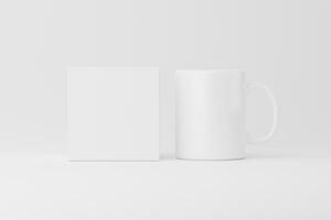 keramisch mok kop voor koffie thee wit blanco 3d renderen mockup foto