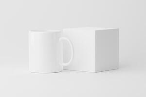 keramisch mok kop voor koffie thee wit blanco 3d renderen mockup foto