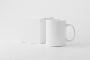 keramisch mok kop voor koffie thee wit blanco 3d renderen mockup foto