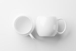 keramisch mok kop voor koffie thee wit blanco 3d renderen mockup foto