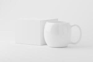 keramisch mok kop voor koffie thee wit blanco 3d renderen mockup foto