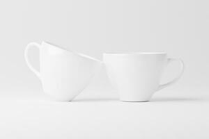 keramisch mok kop voor koffie thee wit blanco 3d renderen mockup foto