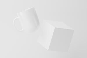 keramisch mok kop voor koffie thee wit blanco 3d renderen mockup foto