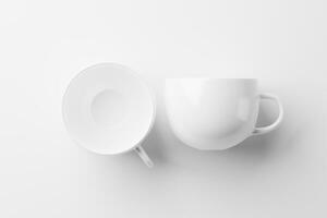 keramisch mok kop voor koffie thee wit blanco 3d renderen mockup foto